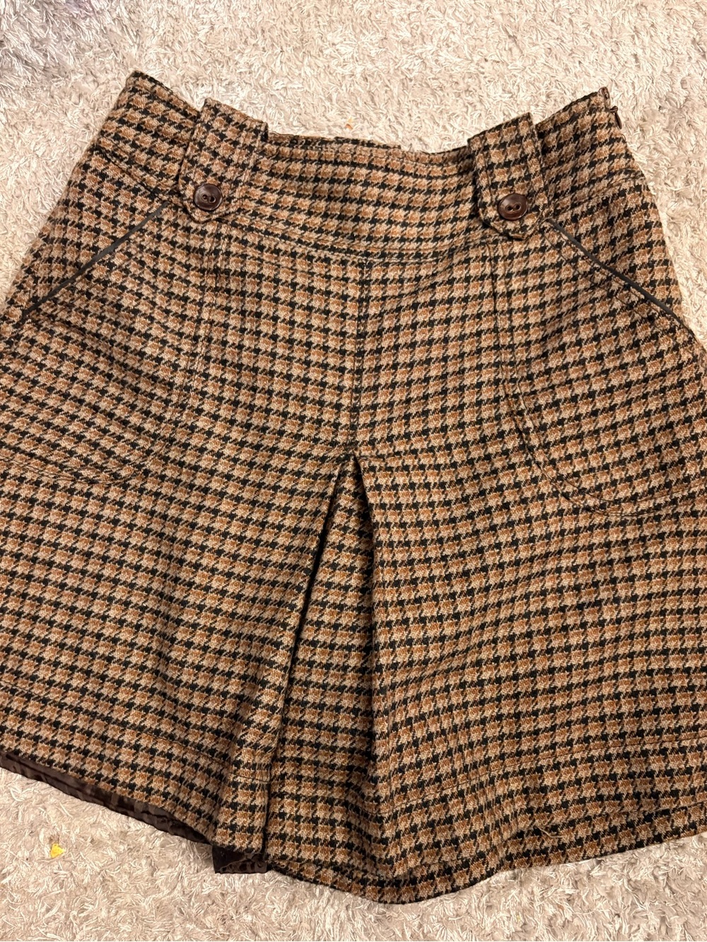 Zara Houndstooth shorts- Brown & Black size 2